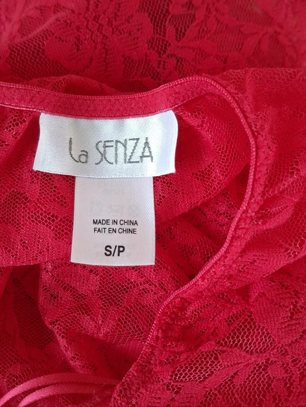 La Senza Red Lace Sheer Halter Neck Babydoll Lingerie Size Small - Picture 4 of 8